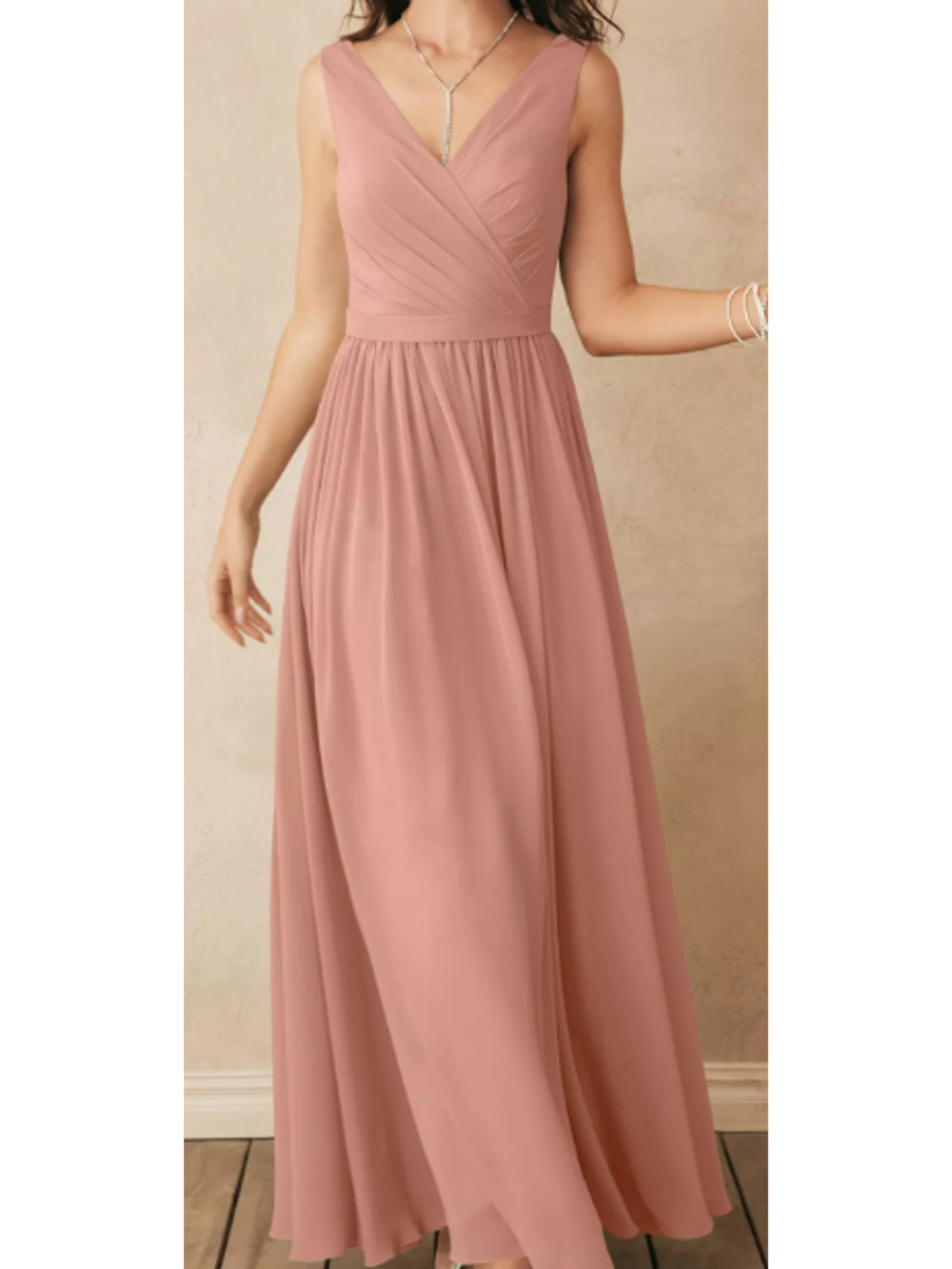 AW BRIDAL 8 M Rose Pink Gwyneth wedding bridesmaid maxi dress new 0B11